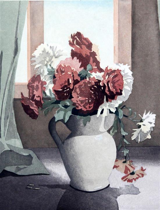 Eric Slater (1896-?) Chrysanthemums, 12.25 x 10.25in.